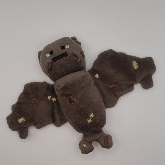 2014 Mojang Minecraft 8" Bat Plush Stuffed Animal Toy Brown Pixel Design - Picture 3 of 3